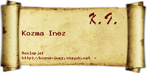 Kozma Inez névjegykártya